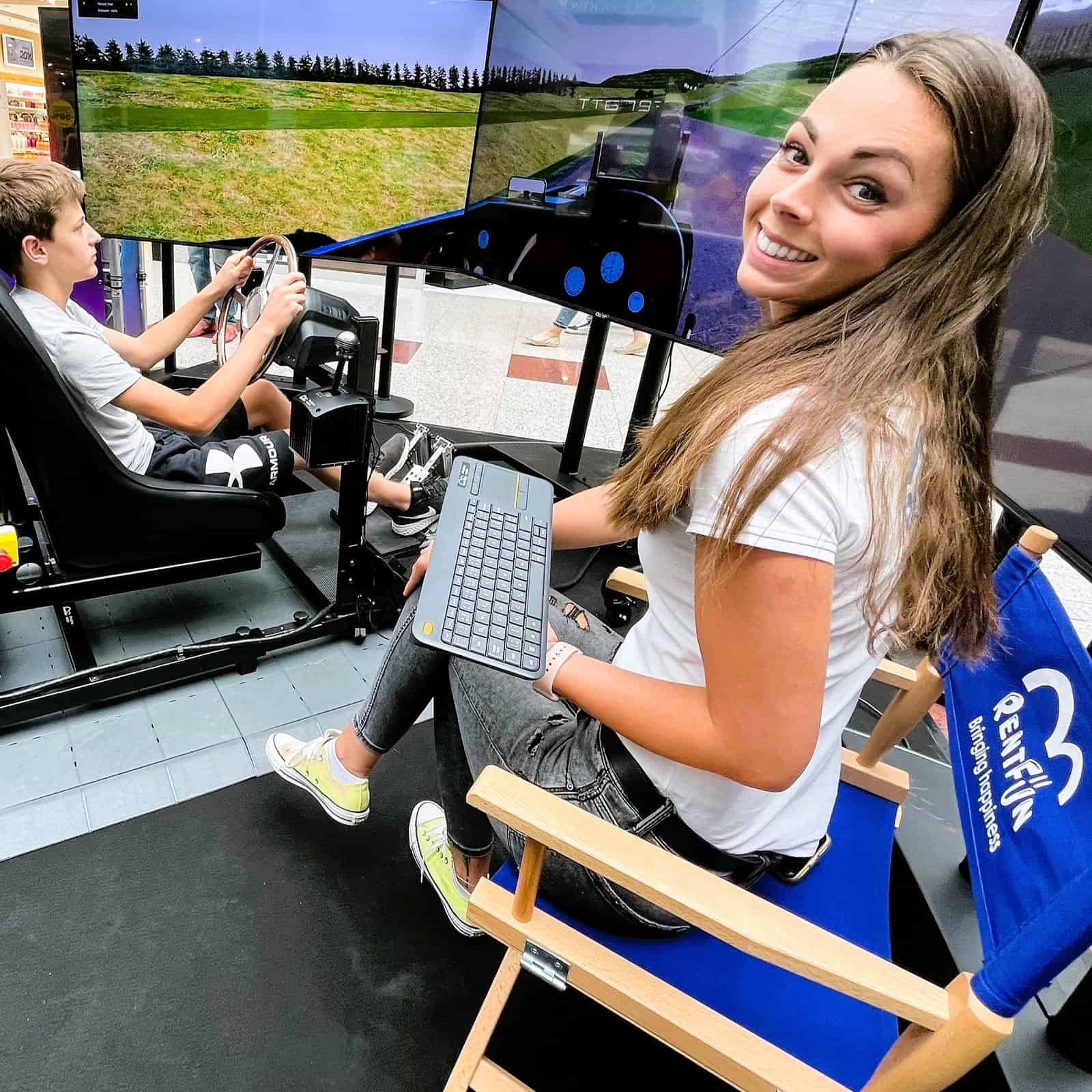 RoarFun Clients Olympia Shopping center promo event to get more customers with immersive retro motion simulator to get customers attention