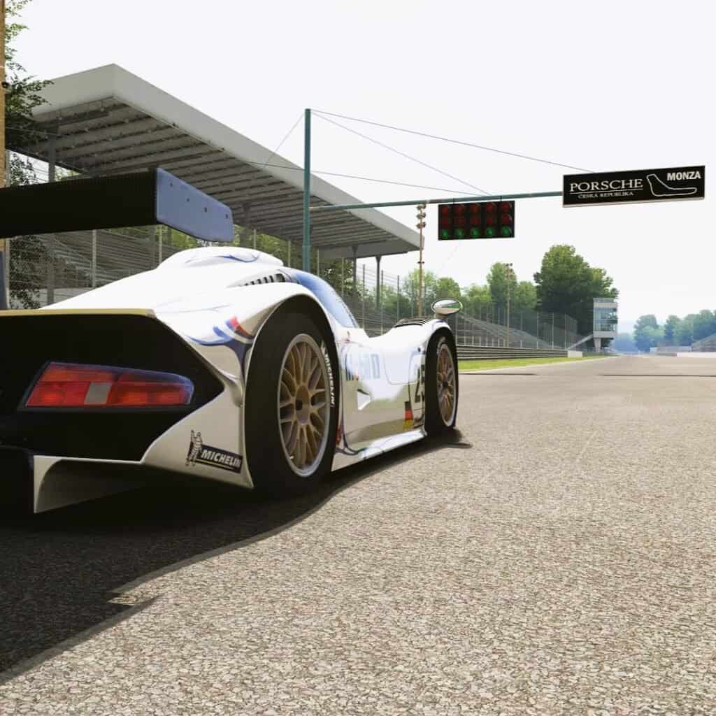 You can add your logo to any racing track in the world, including Monza, Spa, Brno, Monaco, Formula one any racing track on the calendar is possible. Branding on the start finish line in Monza.